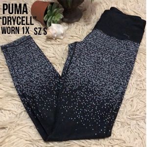 Puma Tights-Drycell Technology-Sz S-Worn 1x-Black/White/Gray-EUC